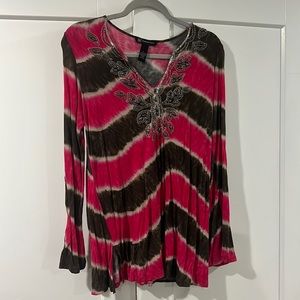 Pink and brown with rhinestone details